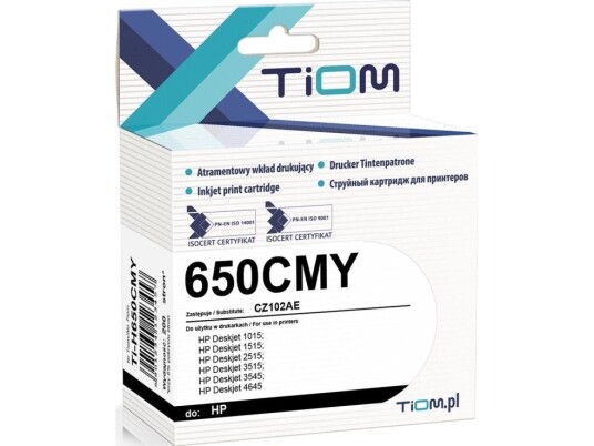 Tiom Blekk Tiom Blekk For Hp 650Cmy | Cz102ae | 8Ml | C-Eller