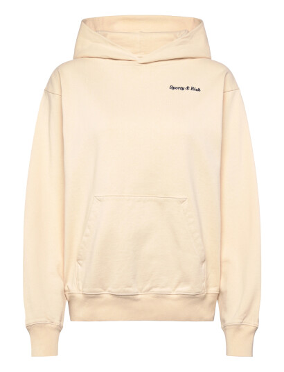 Sporty & Rich Eden Crest Embroidered Hoodie Cream M