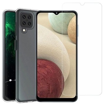 Saii 2-i-1 Samsung Galaxy A12 TPU-deksel / Beskyttelsesglass