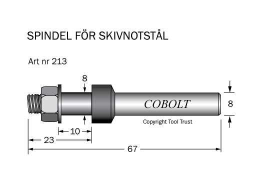Cobolt 213 Fresespindel S=8 H=10 TL=67 Maskintilbehør & forbruk