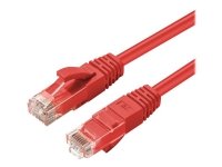 MicroConnect - Koblingskabel - RJ-45 (hann) til RJ-45 (hann) - 1 m - 5 mm - UTP - CAT 6a - halogenfri, innendørs, formstøpt, rund, uten hindringer - rød