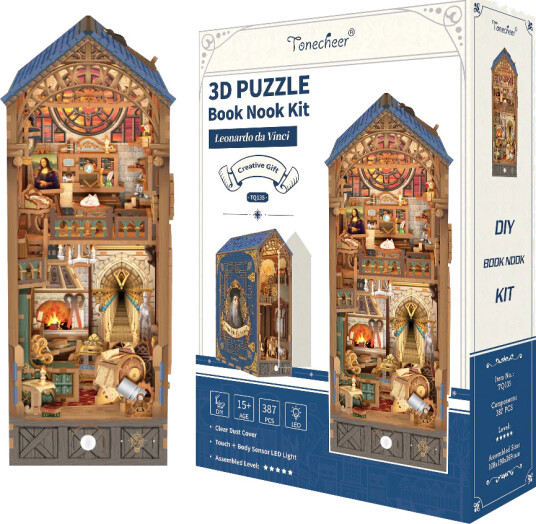 Puslespill 3D Book Nook Leonardo Da Vinci