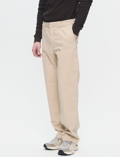 WOOD WOOD Wwfed Herringbone Workwear Pants - Cream - 32