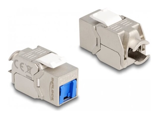 Delock Keystone Module Rj 45 Hunn Til Lsa Hunn Vinklet Stp Cat 6A Hvit Blå Sølv 87898 Delock Keystone Module Rj 45 Hunn Til Lsa Hunn Vinklet Stp Cat 6A Hvit Blå Sølv 87898