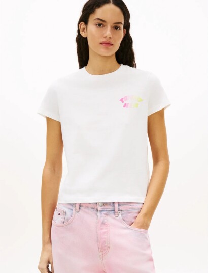 Tommy Jeans Tjw Reg Tj Bubble Ss Tee Ext White XS