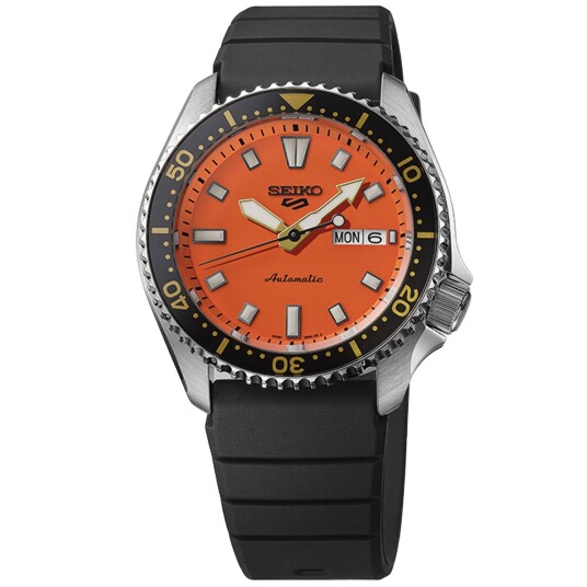 Seiko 5 Sports Herreklokke SRPL89K1 Orange/Gummi Ø42.5 mm