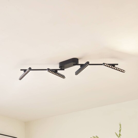 Lindby LED-spotlight Eldrin svart 4 lyskilder lyspunkter