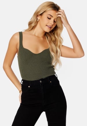 BUBBLEROOM Sabine knitted bustier Dark green S