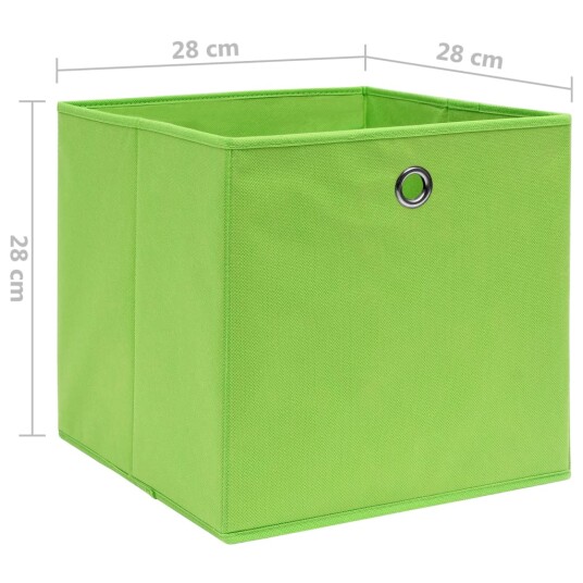 vidaXL Oppbevaringsbokser 4 stk uvevd stoff 28x28x28 cm grønn vidaXL Oppbevaringsbokser 4 stk uvevd stoff 28x28x28 cm grønn