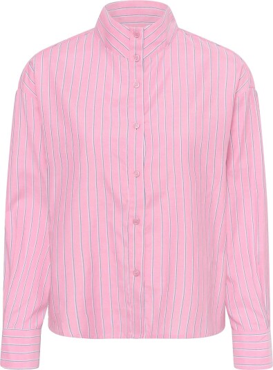 Kaffe Kaamabel Funnel Neck Shirt PINK/WHITE/NAVY STRIPES 34