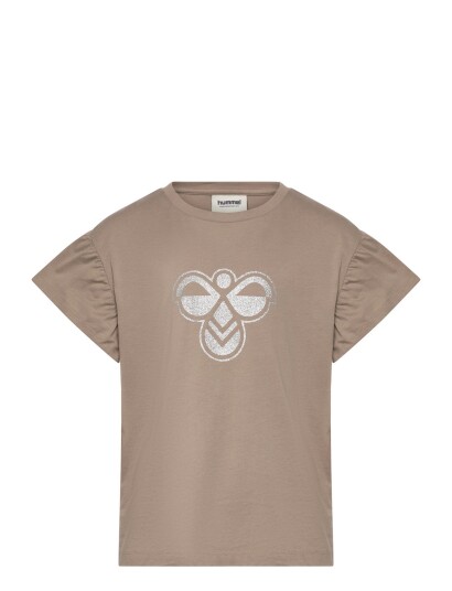 Hummel Hmljr Ruffle T Shirt Ss Big Bee   Brown   158/164