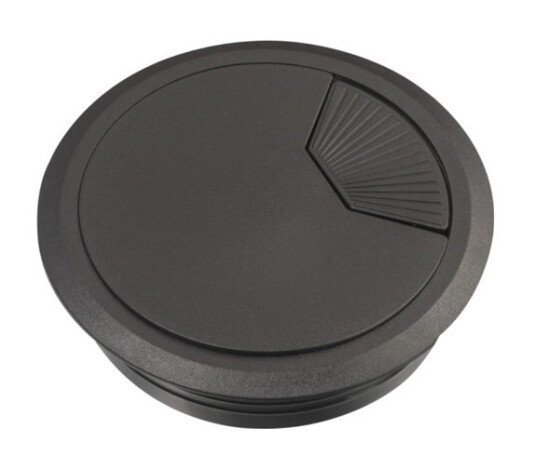Kabelgjennomføring for bord Ø80mm Sort 5PK