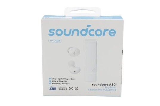 Soundcore A30i - True Wireless-Hodetelefoner Med Mikrofon - I Øret - Bluetooth - Aktiv Støydemping - Hvit