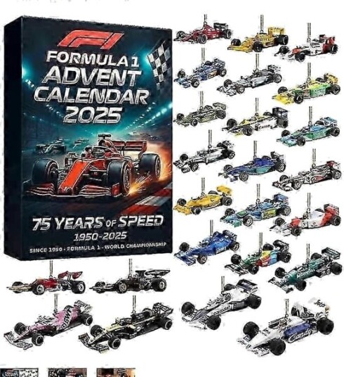 2026 Passende Formel 1 Julekalender Blindboks Racing tema Julegave Nedtelling