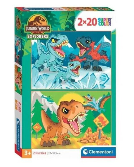 Clementoni Jigsaw Puzzle Super Color Jurassic World 2x20pcs. Gulv