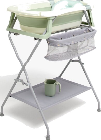 Beemoo CARE Assist Badebalje Inkl. Badestøtte Badestativ & Skyllekanne Soft Green