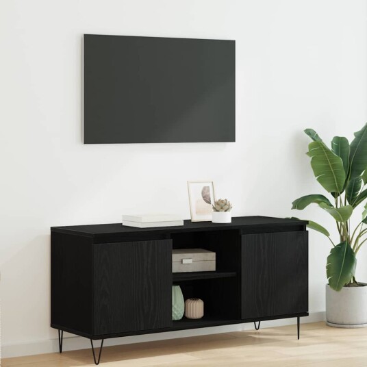 TV skap Svart Eik 104 x 35 x 50 cm Konstruert tre