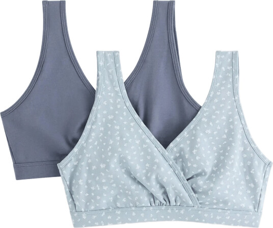 Lindex 2-Pack Nursing Bra - Blue - XL