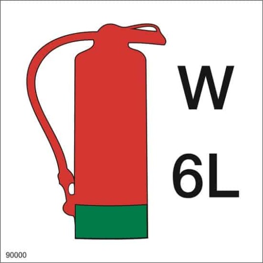 FIRE EXTINGUISHER WATER 15X15 Alu-plate 15x15cm