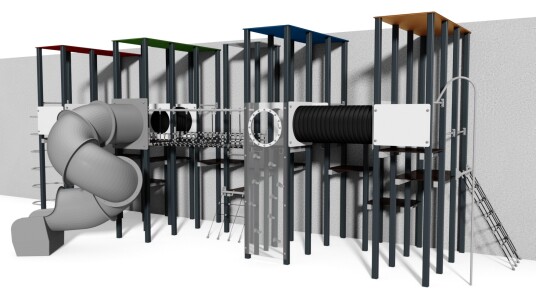 Lekeapparat Box "Veggen"   Metall
