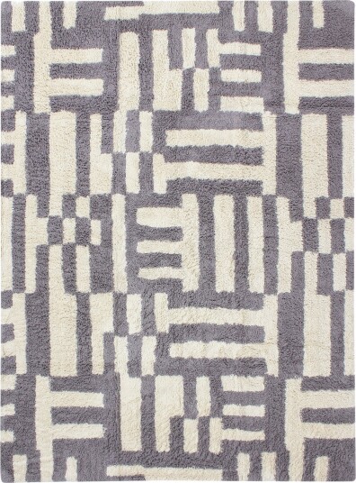 Ryetepper Bergamo Natural Cotton Shaggy grå/hvit Størrelse: 200 x 290 cm