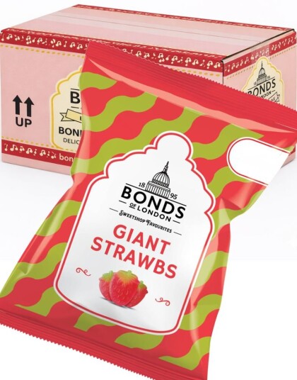 12 stk Giant Strawbs   Bonds of London   Hel Eske 1,56 kg UK