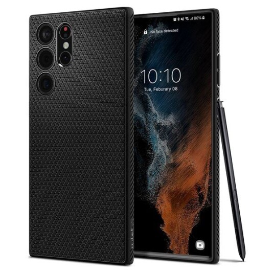 Spigen Liquid Air Etui for Samsung Galaxy S22 Ultra - Svart