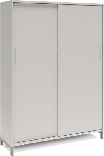 Kontorskab Dna, 1200X1660 Mm, Lys Grå/Hvid, Skydedør 4A4