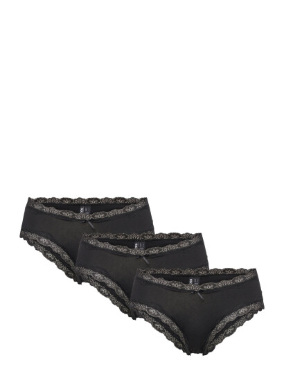Pieces Pcnola Low Cut Hipster  3-Pack Noos - Black - XL