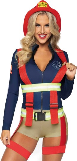 Professions Luksus Kostyme Kort Brannmann Sexy Kvinne