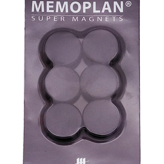 MILLEX MEMOPLAN MAGNET 6STK SORT Ø25MM