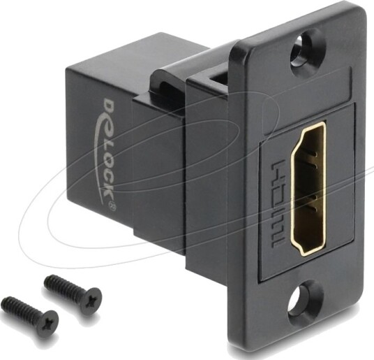 Delock Hdmi Kobler Hdmi Hunn Til Hdmi Hunn Svart Panelmontering 4K60 Hz 3840 X 2160 Støtte Hdmi