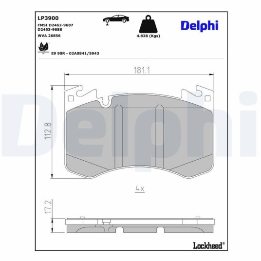 Bremseklosser DELPHI LP3900