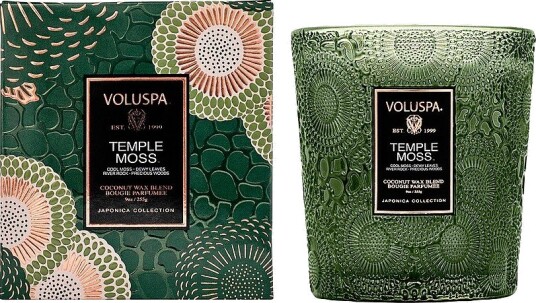 Voluspa Temple Moss Classic Boxed Candle 60H Grønn