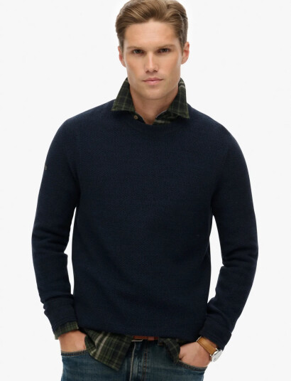 Superdry Lw Cotton Texture Jumper - Navy - S Superdry Lw Cotton Texture Jumper - Navy - S