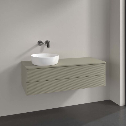 Villeroy & Boch Antao Servantskap med 2 skuffer 120x50x36 cm u/lys Steingrå Matt Villeroy & Boch Antao Servantskap med 2 skuffer 120x50x36 cm u/lys Steingrå Matt