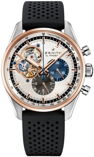 Zenith Herreklokke 51.2080.4061 69.R576 El Primero Sølvfarget/Gummi Zenith Herreklokke 51.2080.4061 69.R576 El Primero Sølvfarget/Gummi