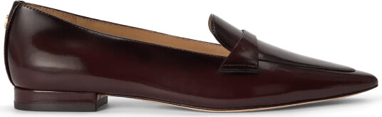 Lauren Ralph Lauren Audri Glazed Leather Loafer Burgundy 37