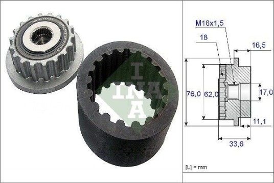 INA 535 0186 10 Fleksibel koblingsmuffe sett