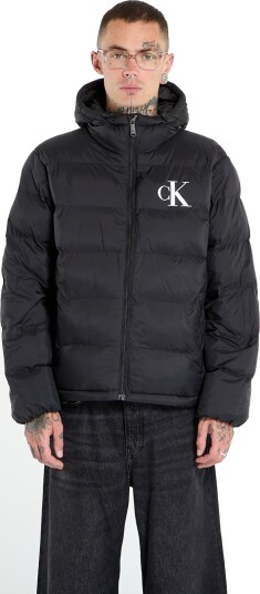 Calvin Klein Jeans Ls Nylon Monogram Puffer Jkt - Black - XL