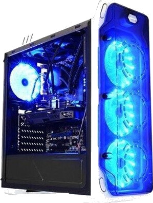LC Power Gaming 988W Blue Typhoon - Kabinett - Tower - Hvit