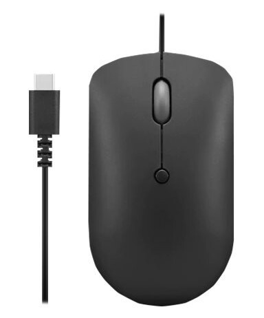 Lenovo GY51D20875 Optisk Kablet Mus med USB-C - 2400 DPI - Sort