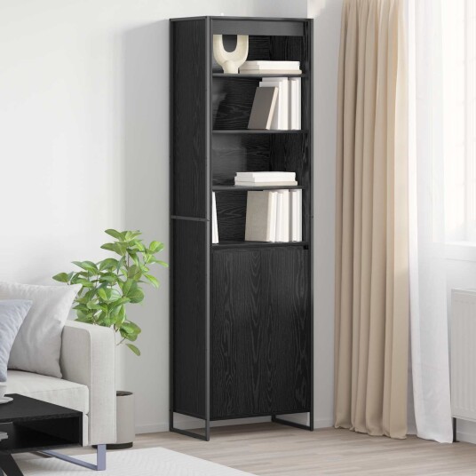  Høye Skap 2 pcs Svart Eik 60 x 36 x 300 cm Konstruert tre