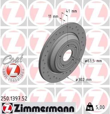Bremseskive ZIMMERMANN 250.1397.52