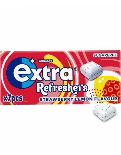 Extra Refreshers Strawberry Lemon Tyggegummi med Jordbær og Sitronsmak Sukkerfri