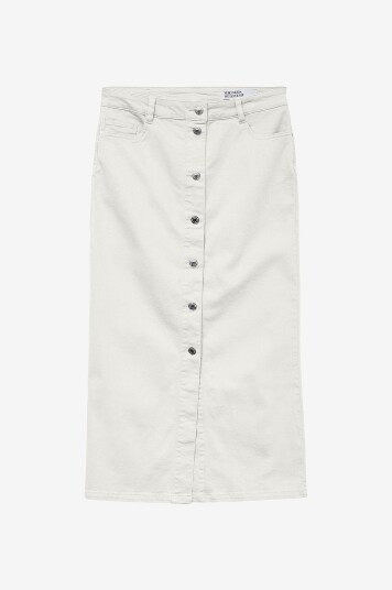 Vero Moda - Denim skjørt vmWild Alvida Button HR 7/8 Clr Sk - Hvit Vero Moda - Denim skjørt vmWild Alvida Button HR 7/8 Clr Sk - Hvit