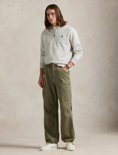 Polo Ralph Lauren Double-Knit Quarter-Zip Pullover - Grey - S Polo Ralph Lauren Double-Knit Quarter-Zip Pullover - Grey - S