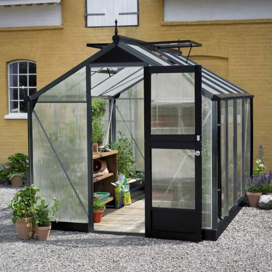 Drivhus Juliana Compact Antrasittgrå, Kanalplast, 8,2 M² Drivhus Juliana Compact Antrasittgrå, Kanalplast, 8,2 M²