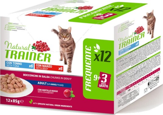 Natural Trainer Adult Sterilised Straccetti Laks i Saus Våtfôr 38 x 85 g