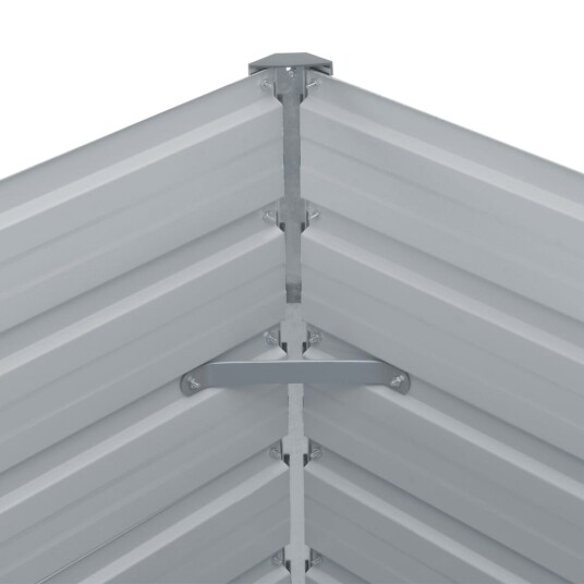 vidaXL Forhøyet hagebed 129x129x46 cm galvanisert stålgrå